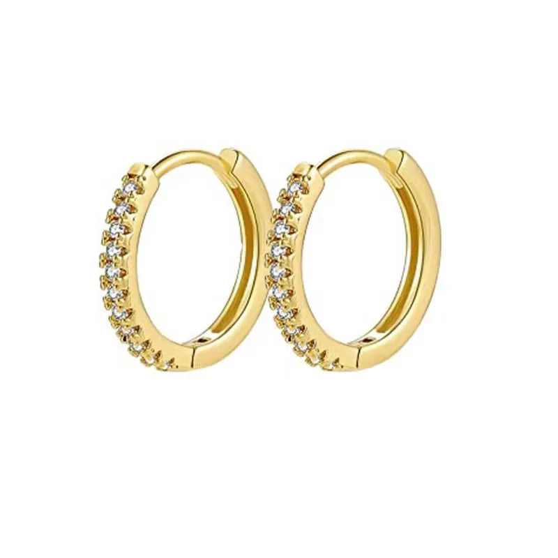 Zircon Circle Huggie Hoop Earrings for Women