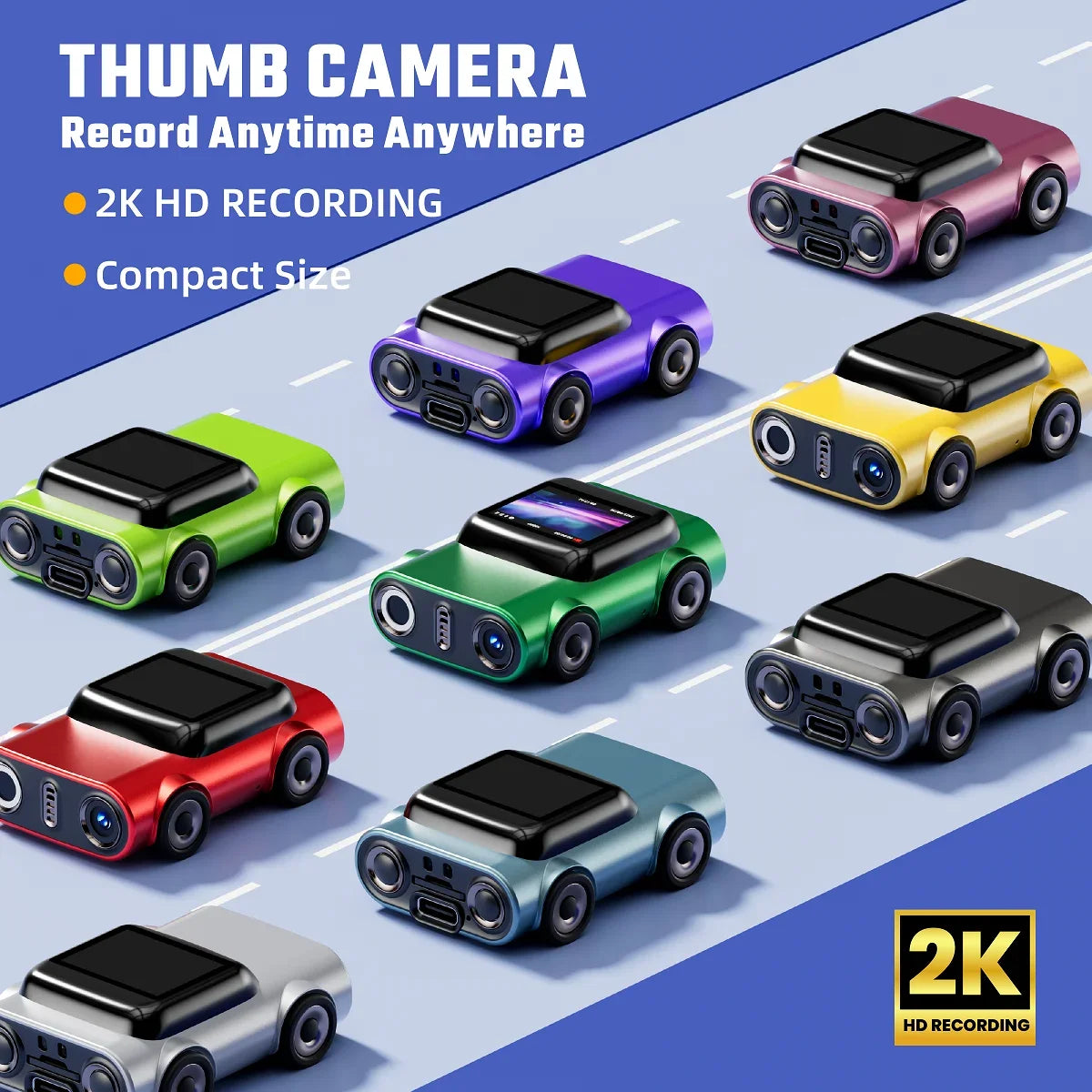 Caméra mini clé USB 2K HD avec écran LCD