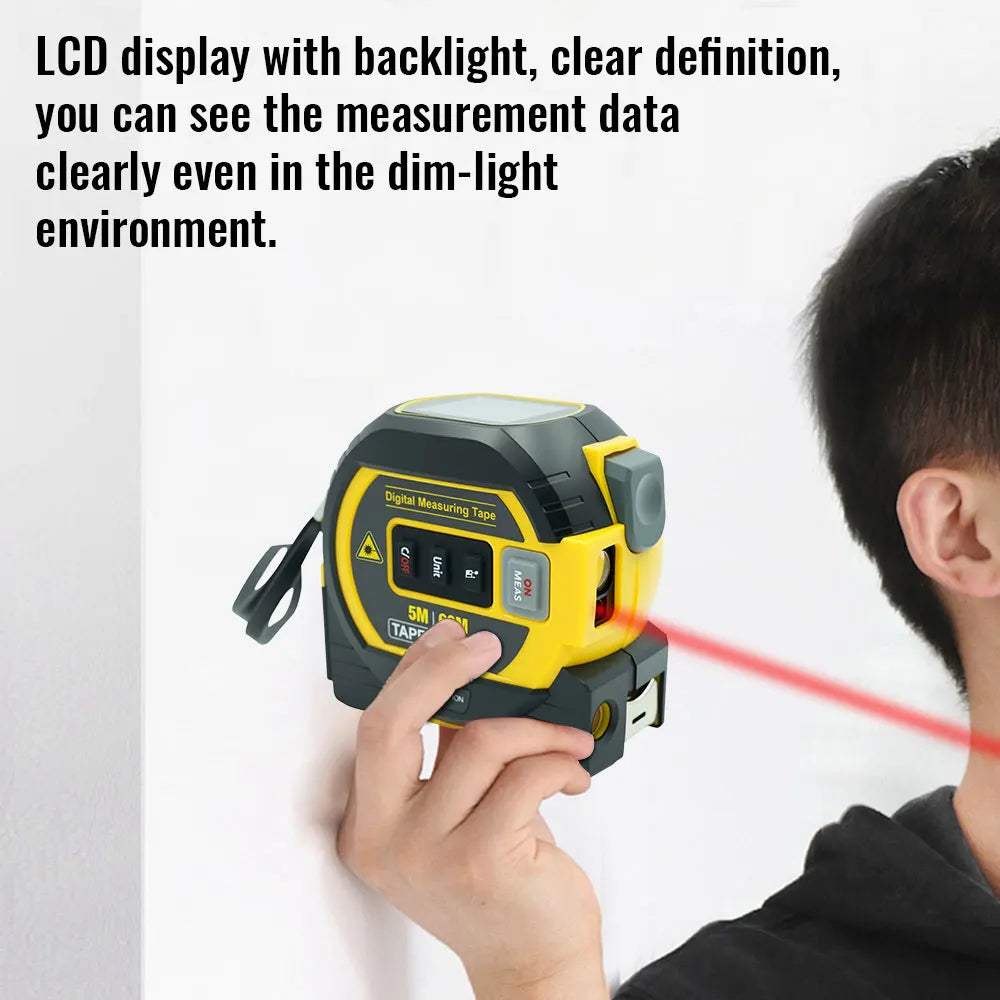 mètre laser avec ruban intégré de 5 m