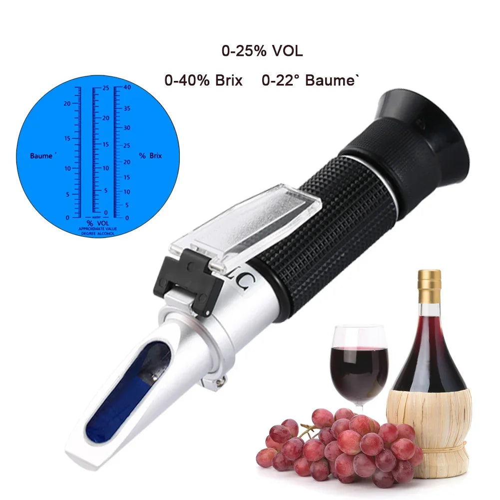 Hand-Held Wine Refractometer and Digital pH Meter, Brix and Baumé