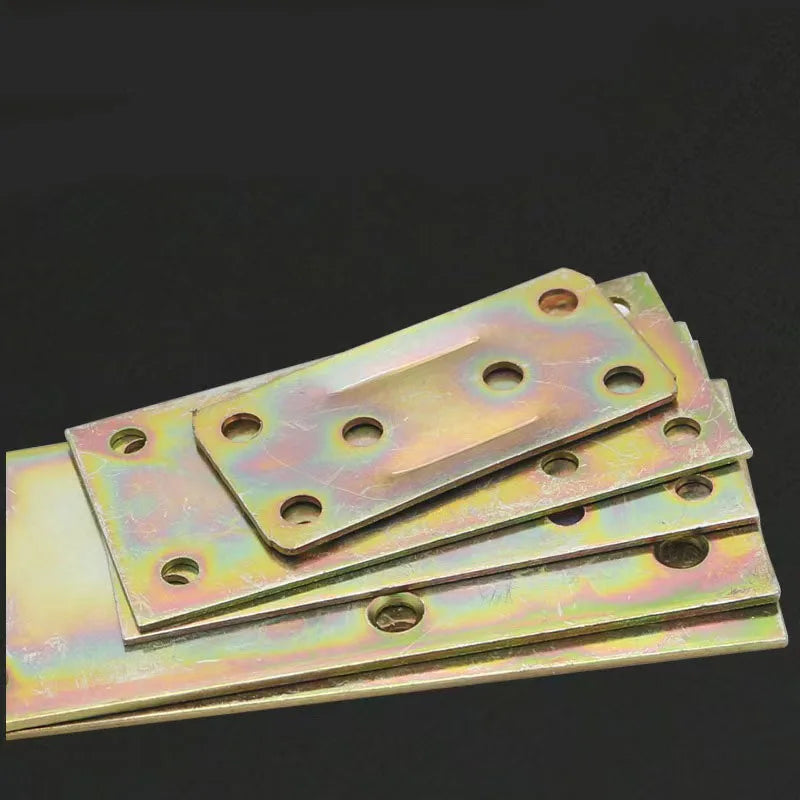 10-Piece Six-Hole Metal Flat Bracket Set for Shelves and Cabinets