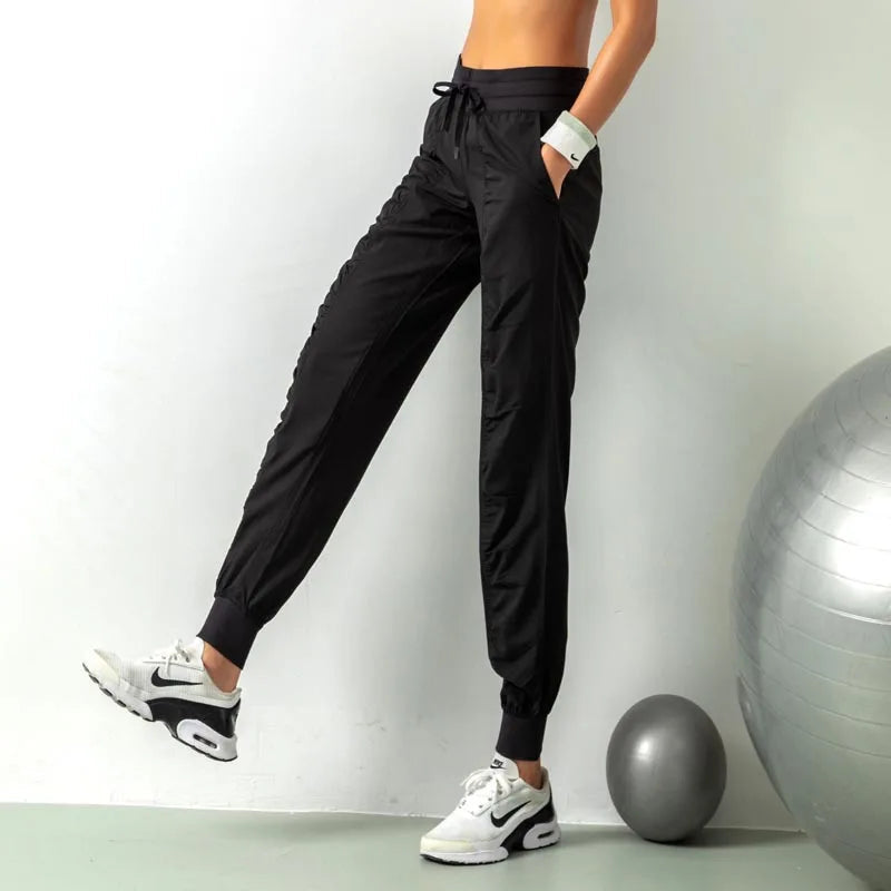 Wrinkle Slimming Fitness Sports Pants WOMEN'S Loose Fitting Leggings Running Pants Casual Quick Drying Pants Harlan Pants Thin