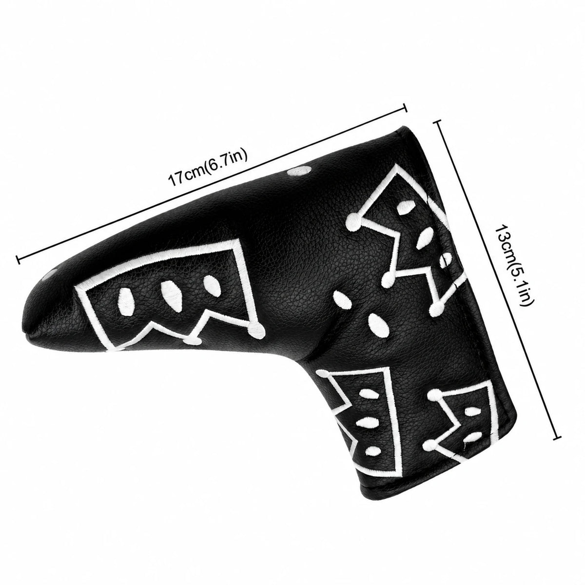 Golfputterhoofdbeschermer van PU met kroonpatroon