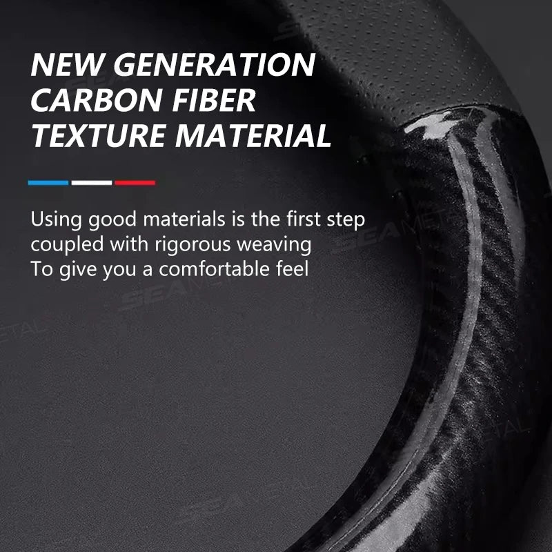 SEAMETAL Heavy-Duty Car Steering Wheel Cover Universal Steer Wheel Protector for 37-39cm Breathable Anti-Slip Protection Cover