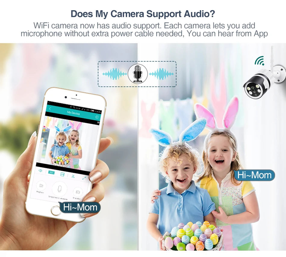 MISECU Kablosuz Dış Mekan Güvenlik Kamerası 5MP Renkli Gece Görüşlü