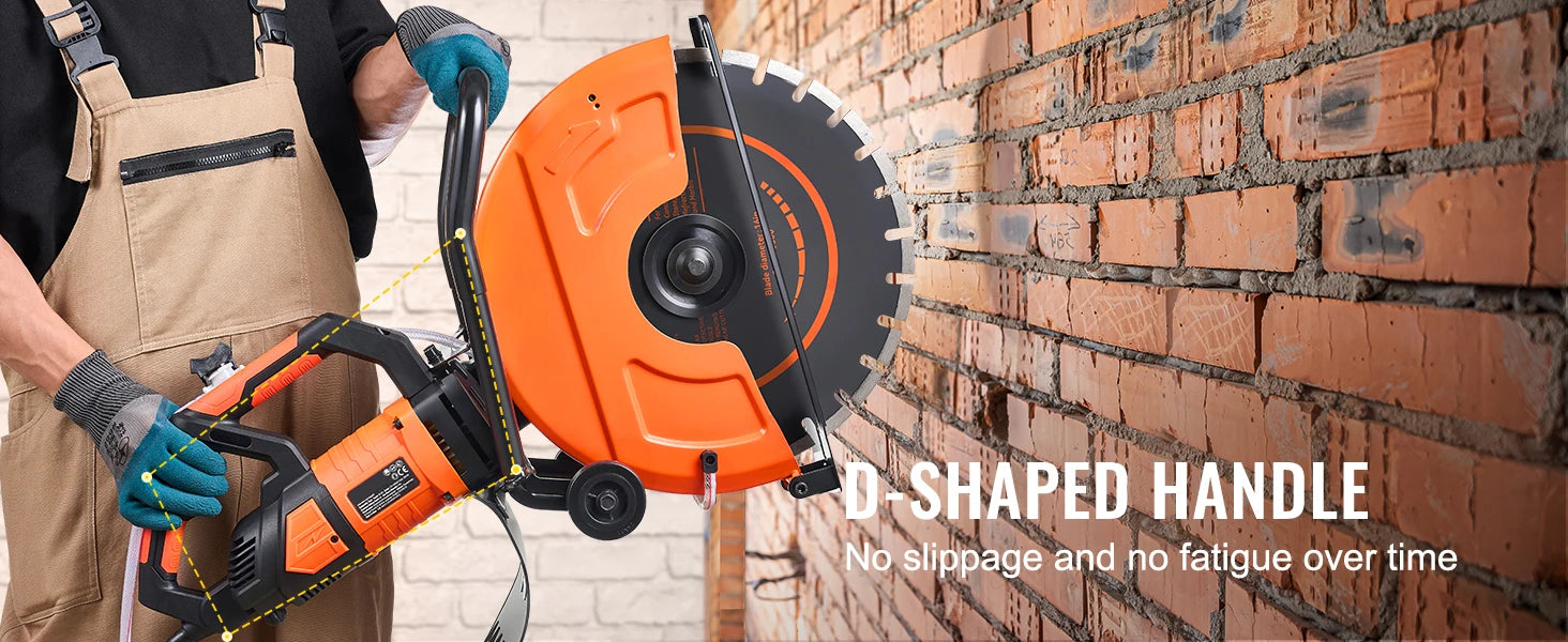 SucceBuy Electric Concrete Saw 16 in 3200 W 15 A Motor Circular Saw Cutter with Max. 6 in Adjustable Cutting Depth Wet Disk Saw