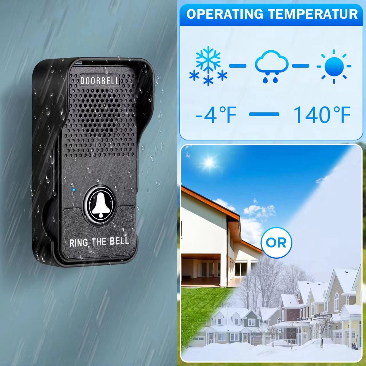 Rechargeable Wireless Voice Doorbell Intercom