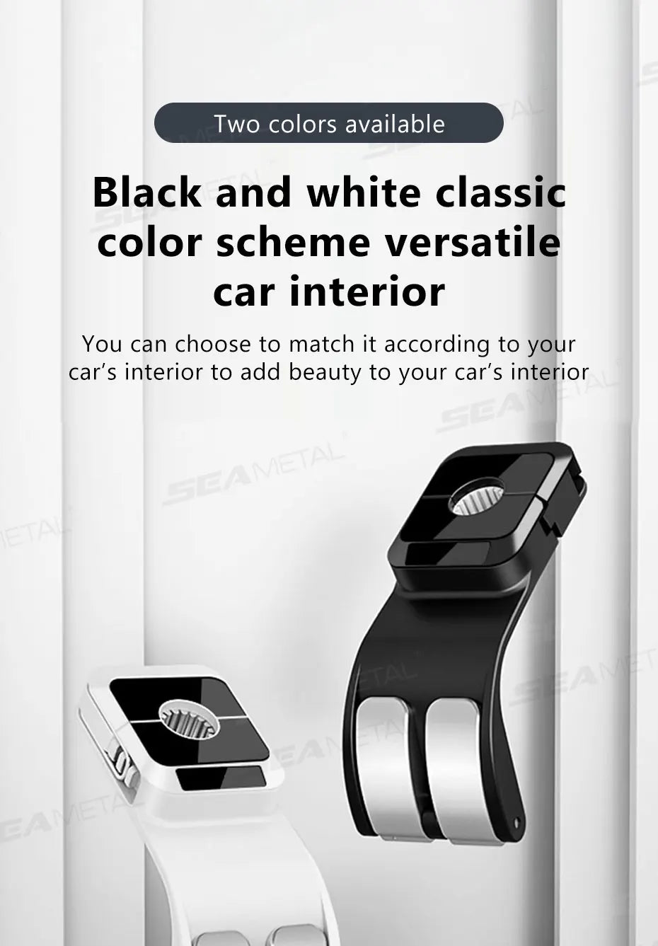 SEAMETAL Car Headrest Hook 25KG Large Load-Bearing Car Rear Seat Hanging Hook Foldable Design Universal Stable Seat Back Hanger