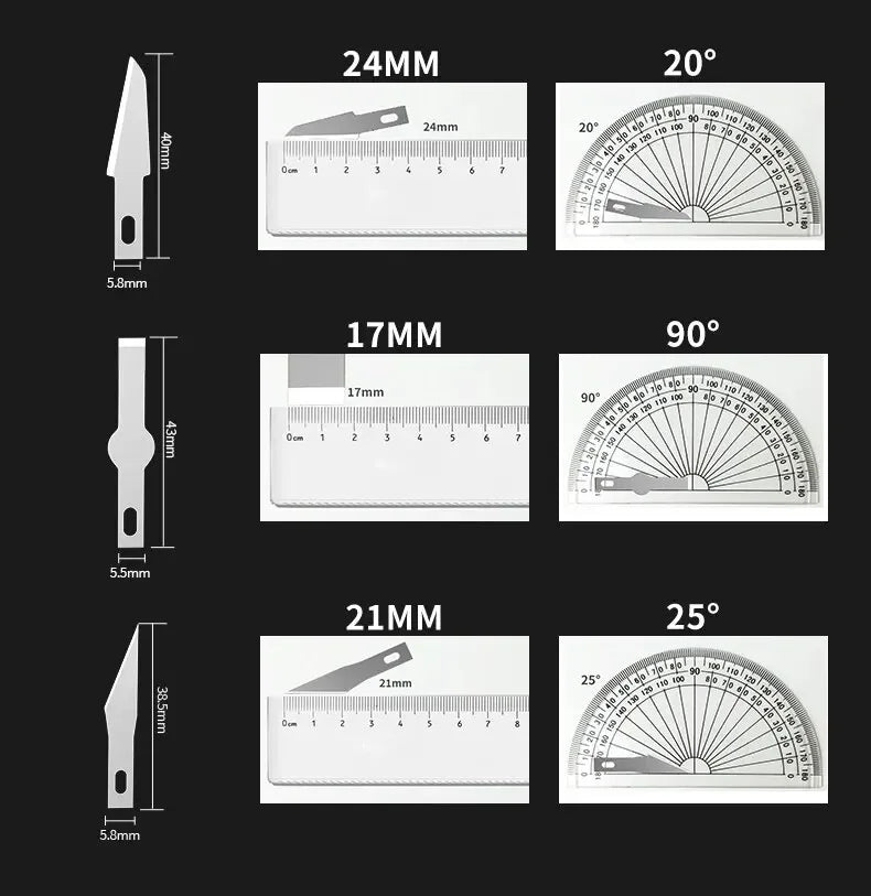 13Pcs Metal Carving Knife Pen Style Art Seal Cutting Manual Combination Paper Cuttings Non-Slip Gadget DIY Precision Repair Tool