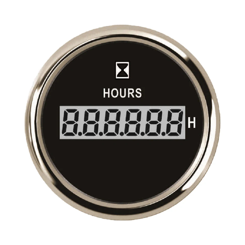 Digital timeteller på 52 mm med rød bakgrunnsbelysning, 9–32 V