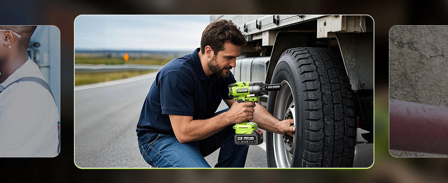 1200Nm 1/2 Inch Cordless Impact Wrench with 2 x 4.0Ah Batteries
