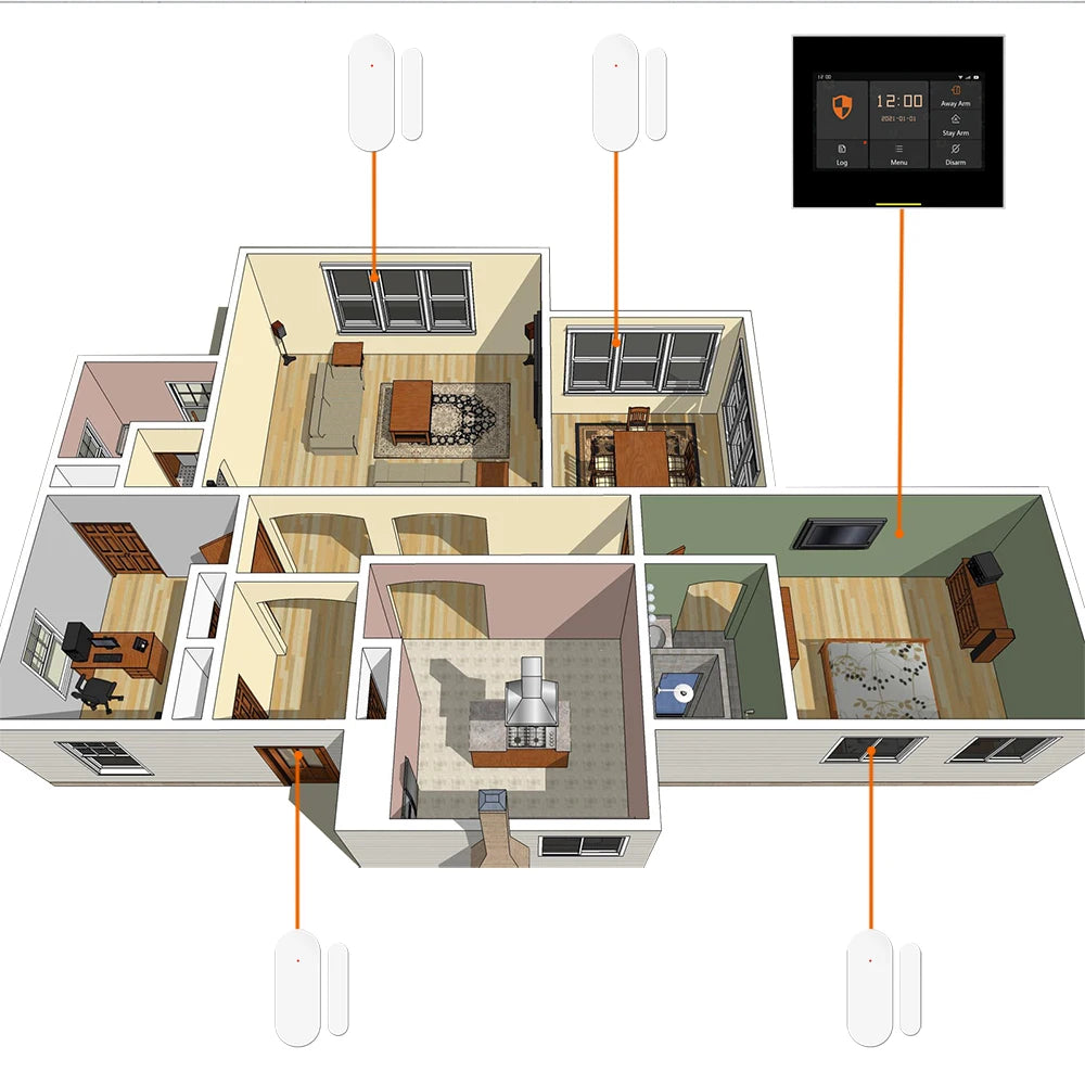 Staniot Smart 433MHz Detector de Puerta y Ventana Inalámbrico Magnético Sensor de Puerta Ventana para Home Alarm Accessories para Sistema antirrobo