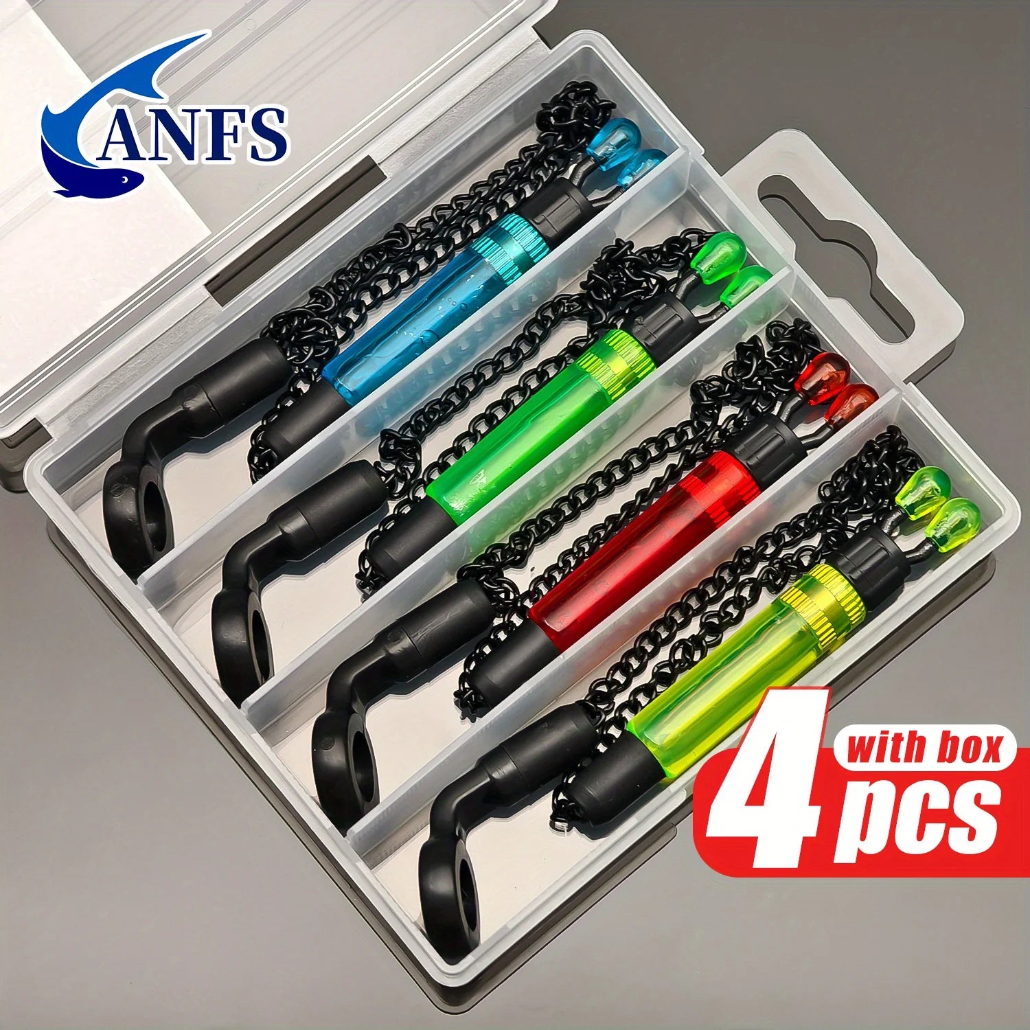 4pcs Carp Fishing Swingers Bobbins Set with Protective Box
