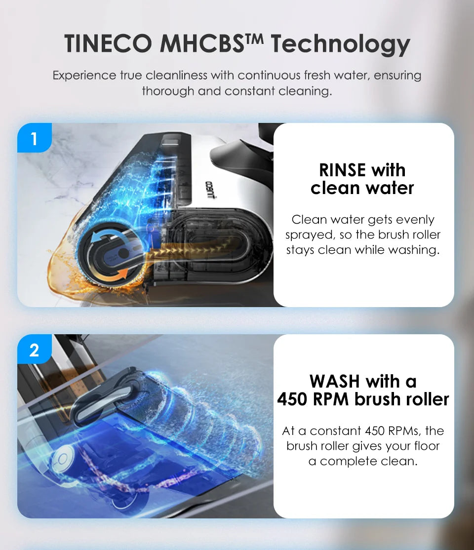 Tineco Floor One S6 Ασύρματο Σκούπα Υγρής και Ξηρής Καθαριότητας