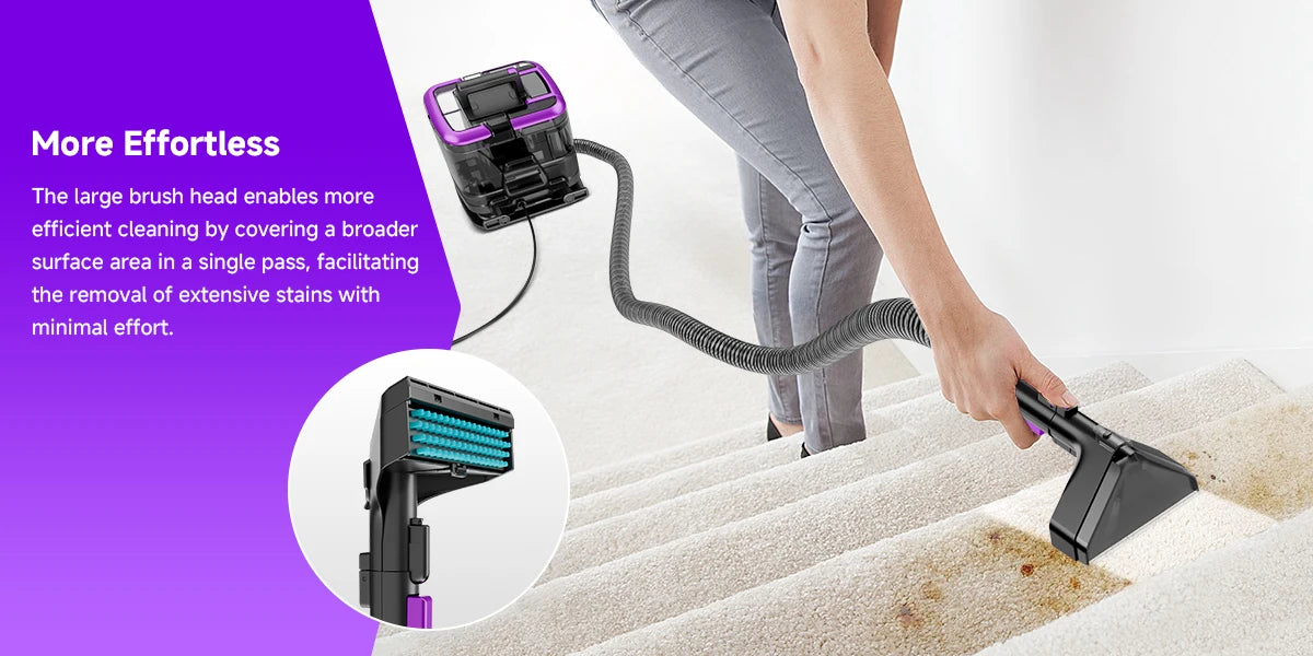 Honki 530W Carpet Cleaner Machine 20KPa Strong Suction Handheld Multifunctional Cleaner for Pet Hair Upholstery Sofa Mat Bed Self-cleaning Energy-saving Portable Wet and Dry Deep Cleaning Appliances