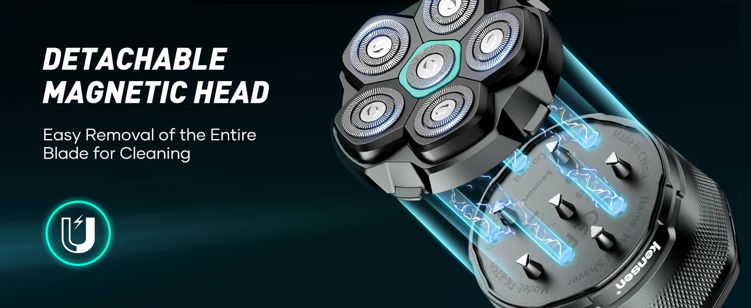 Elektrický holiaci strojček na hlavu pre hladké a rýchle holenie dohola