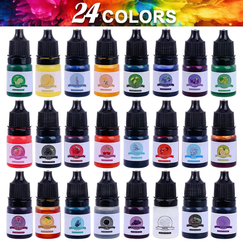 Set de colorants liquides epoxy Resin 24 couleurs