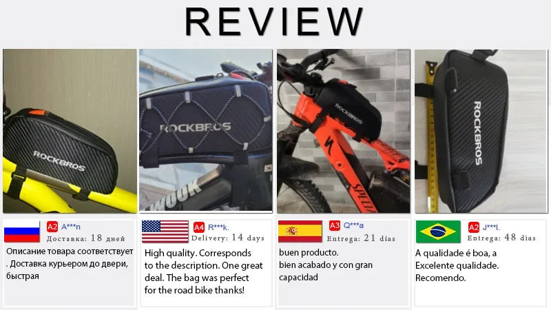 Waterproof Bike Frame Bag 1L Ultralight Front Tube Storage