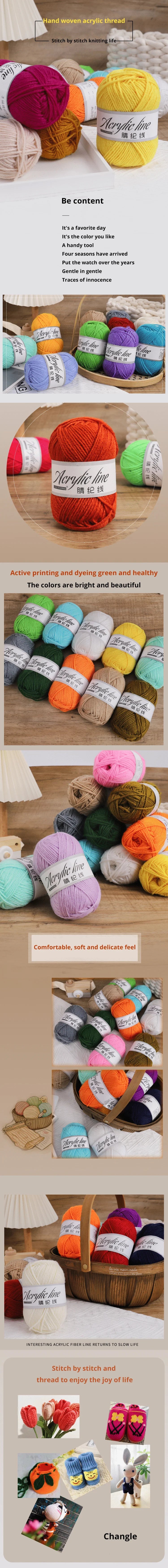 12pcs Multicolor Yarn Knitting Supplies , Crochet Craft For Crocheting And Knitting Yarn Starter Kit For Beginners