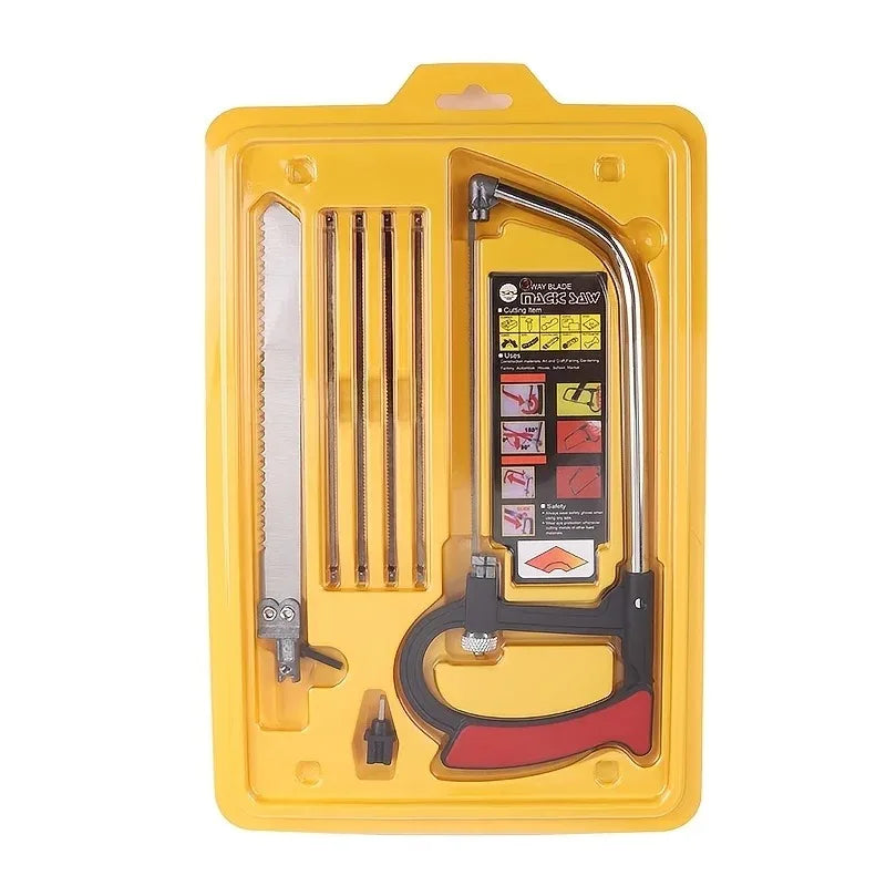 8in1 Saw Multi Purpose Hand DIY Steel Saw Metal Wood Glass Saw Kit 6 Blades Woodworking Metalworking Model Hobby Tool