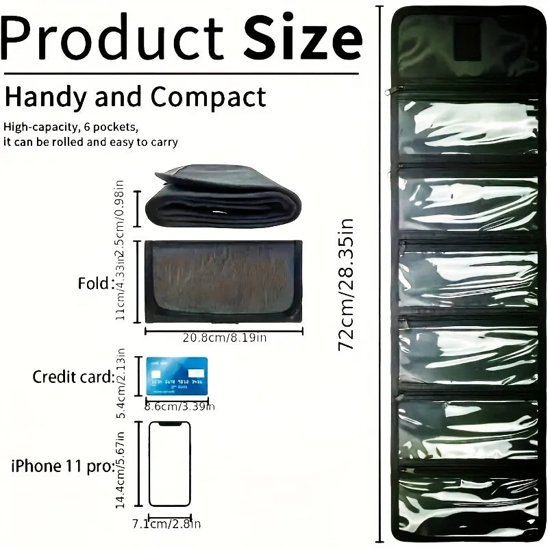 Organizer per contanti con sei tasche con cerniera