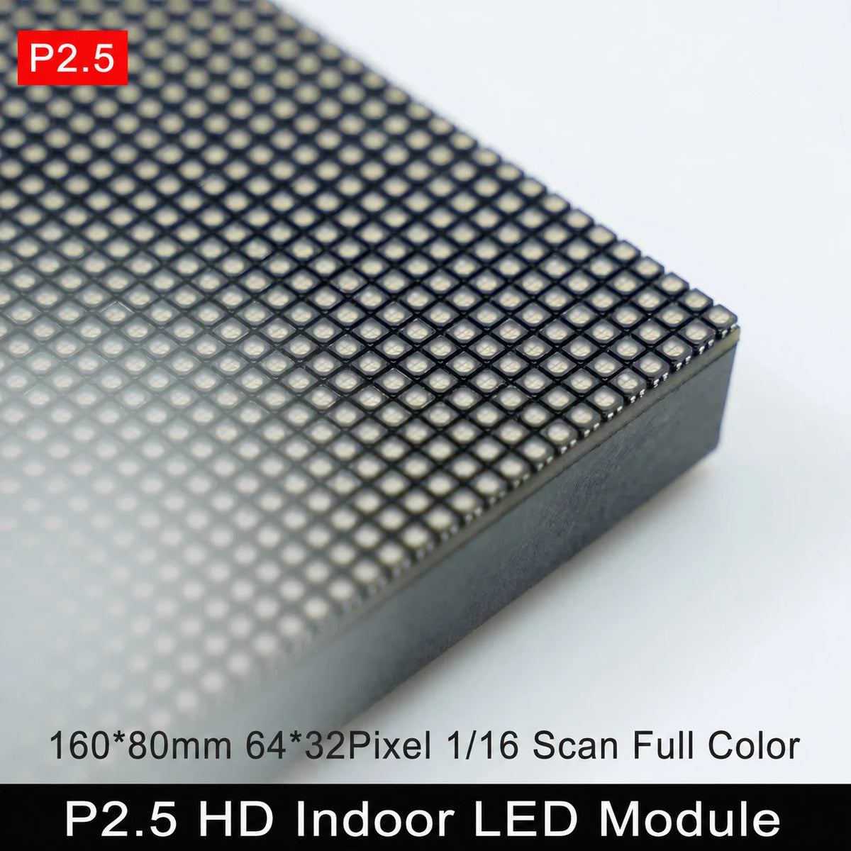 Panel LED RGB para interiores P2.5, 64 × 32 píxeles, HUB75