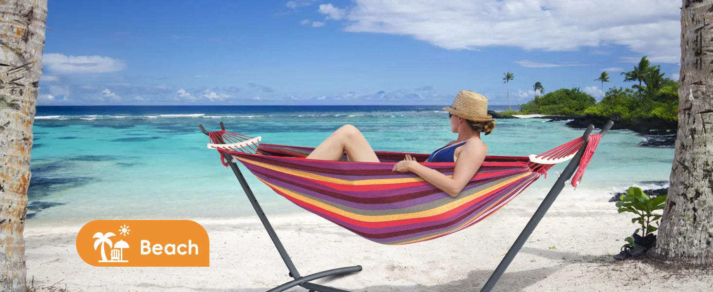 Adjustable Hammock Stand with 600 lb Capacity and Carry Bag