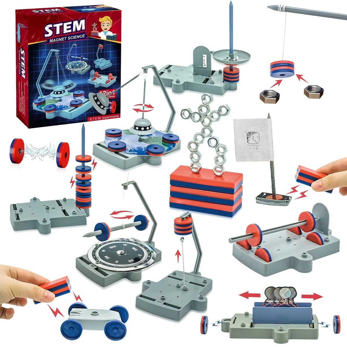 12-in-1 Magnetic Physics Experiment Kit