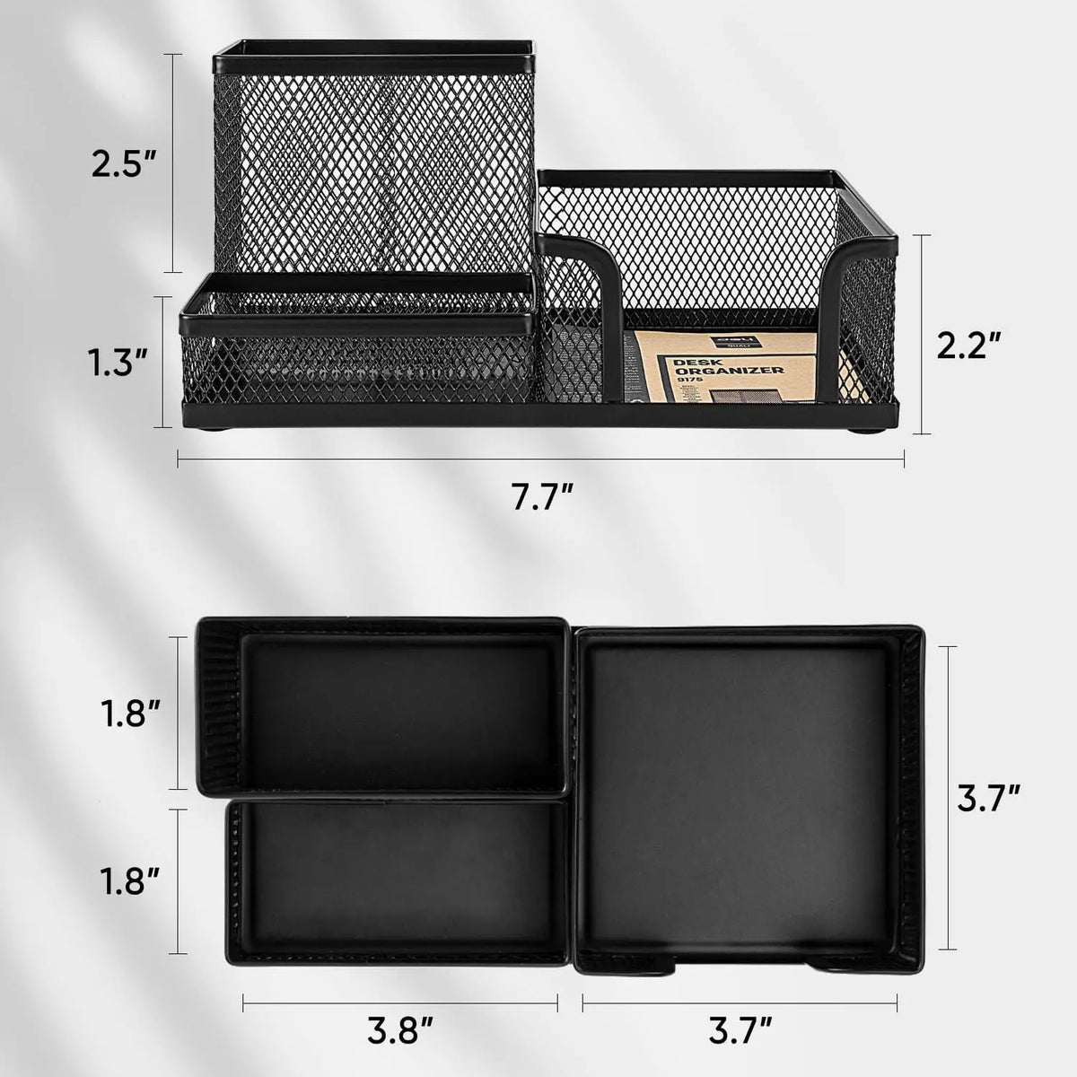 Three-Tier Black Mesh Desk Organiser