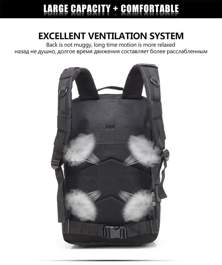 50L Tactical Backpack for Outdoor Travel and Trekking