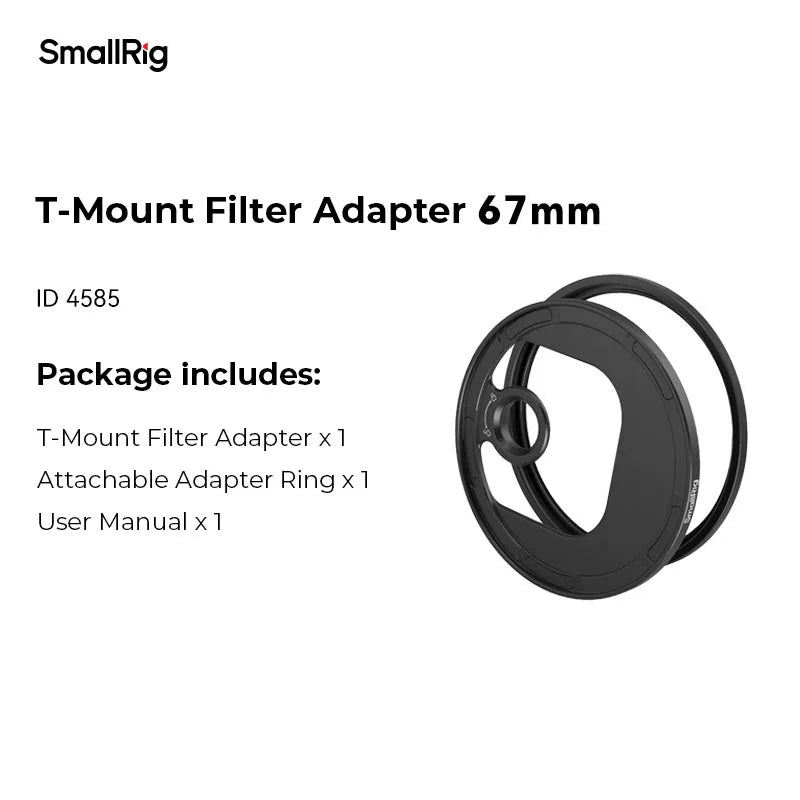 SmallRig 5-in-1 Attachable Filter Kit VND 2-32 & CPL & 1/4 Effect Black Mist (67mm) with VND, CPL, and Black Mist Filters 4726