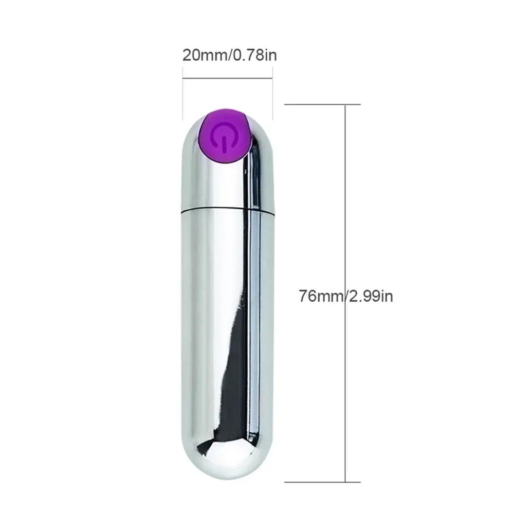 10-växlad USB-uppladdningsbar mini bullet-vibrator med vattentät design