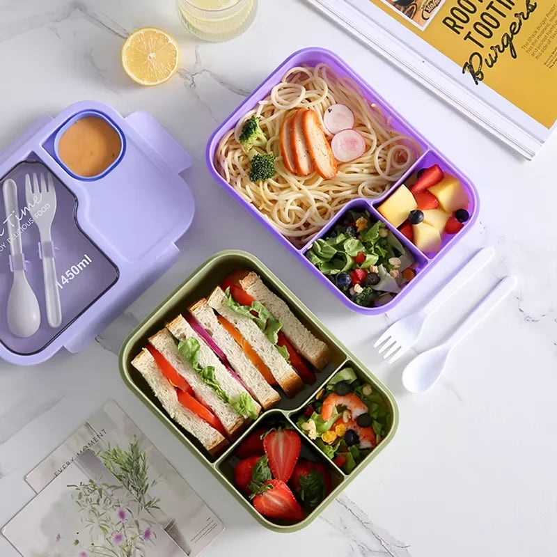 Three-Section Bento Lunch Box, 1,450 ml