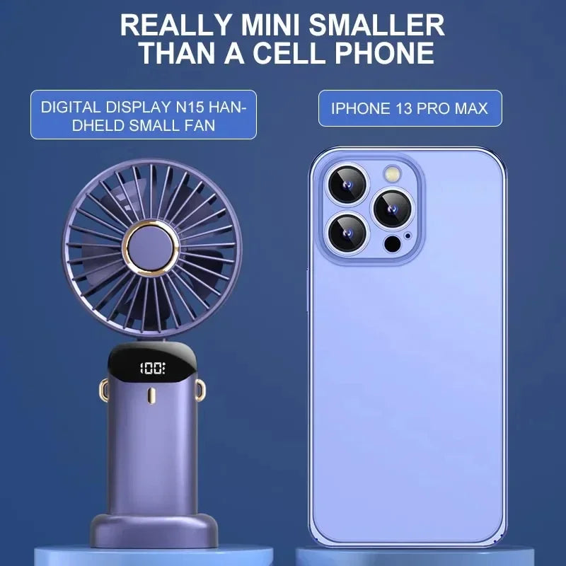 Punjivi mini ventilator s pet brzina i zaslonom