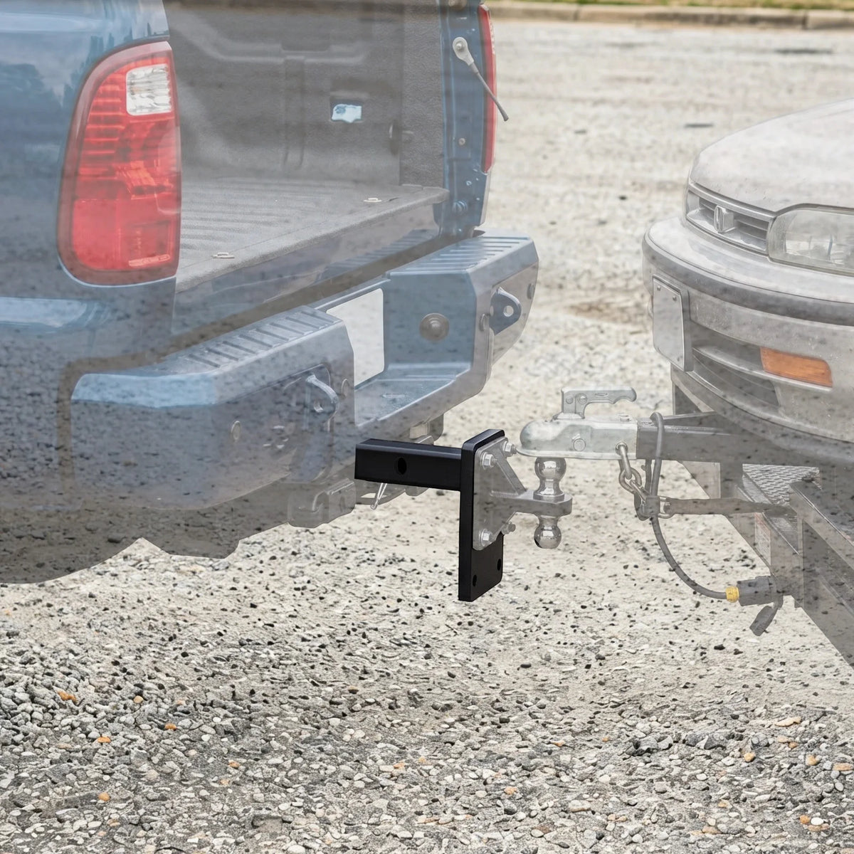 Tow Bar Slot for 2" Hitch Receiver 4400lbs, Adjustable Mount Bracket 3 Heights, 50x50mm Rod for Trailer Towing Accessories