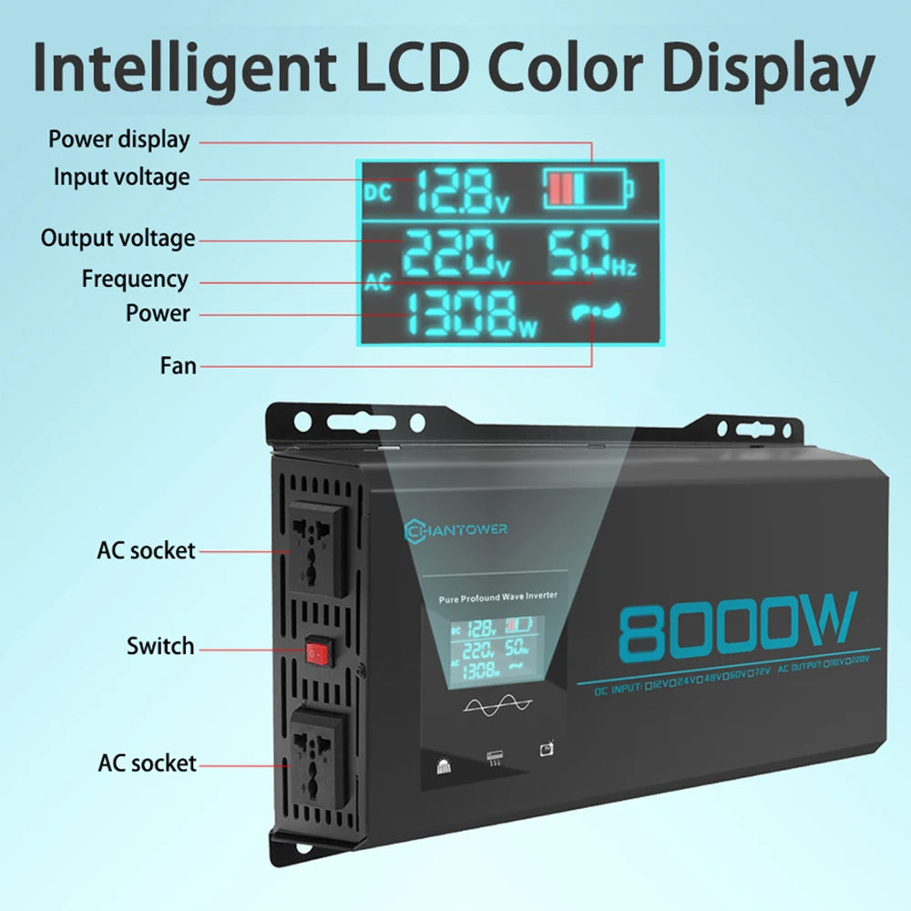 Pure Sine Wave Inverter 12V to 220V 3000W