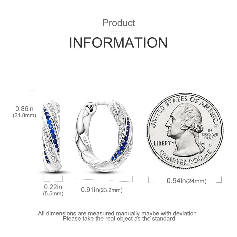 925 Sterling Silver Colored Zirconium Stars Hoop Earrings For Women Jewelry Anniversary WeddingMaking Jewelry Gift