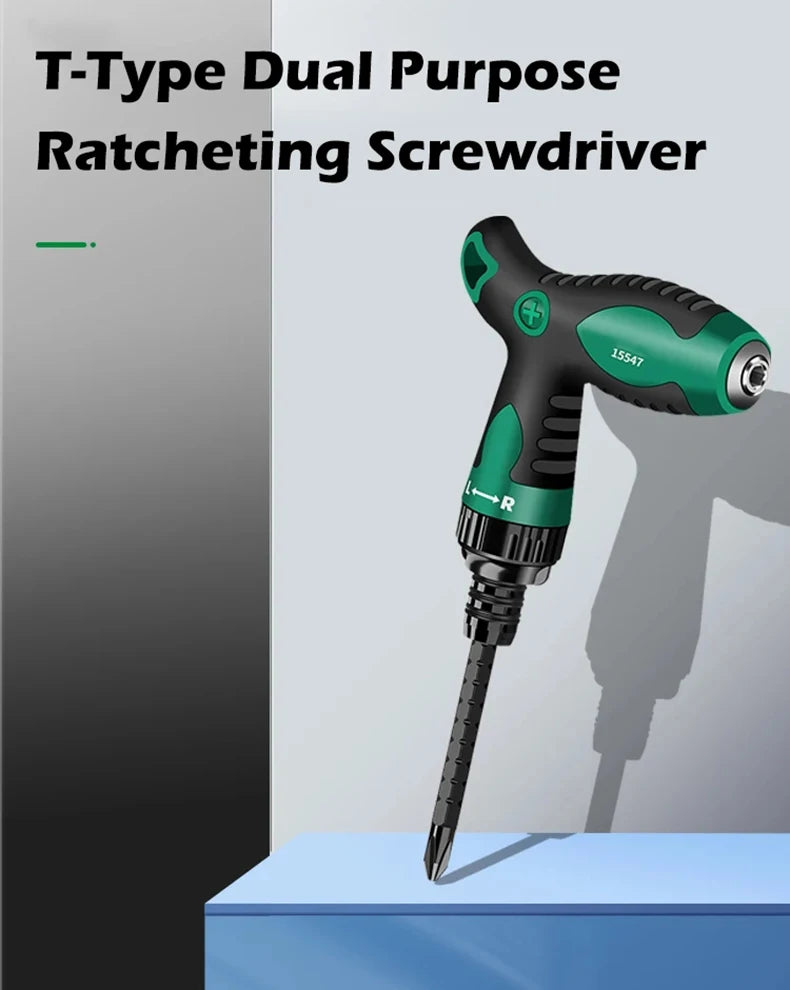 Telescopic T-Handle Ratchet Screwdriver Set