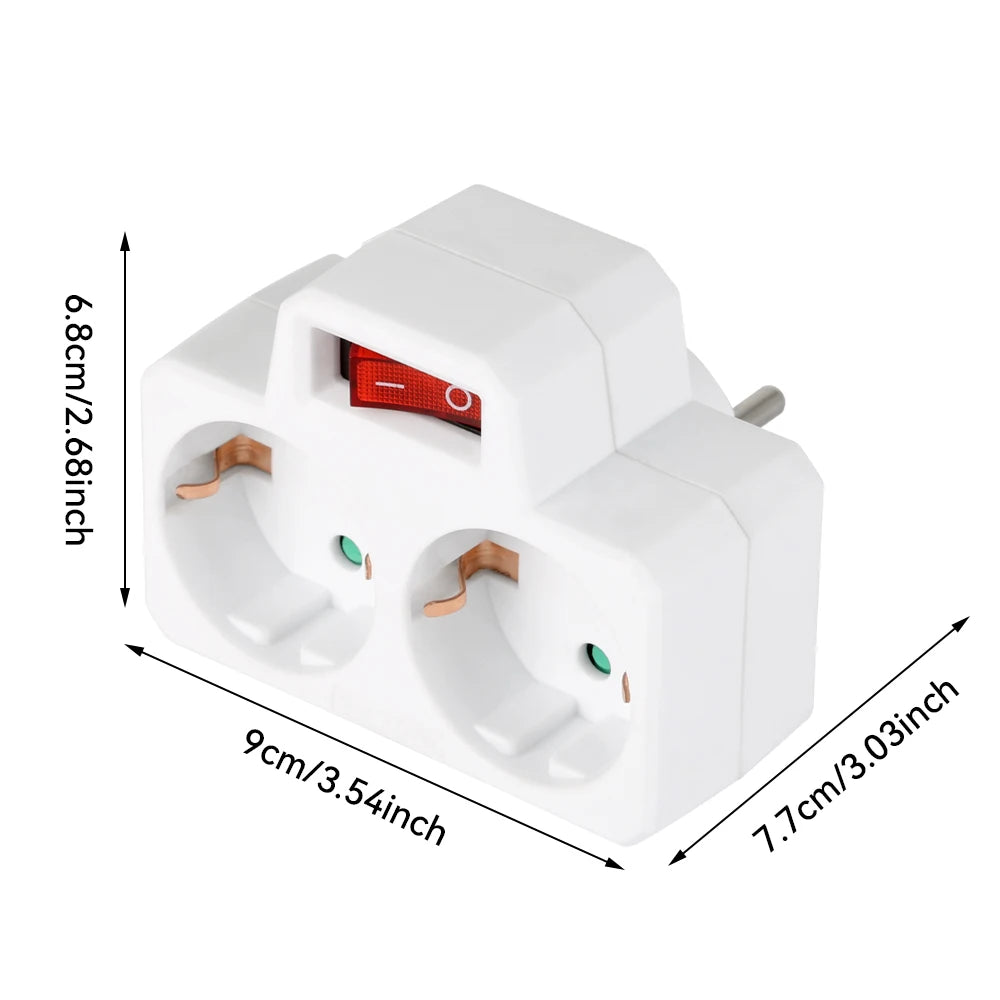 EU Multi-Socket Travel Adapter with Switch