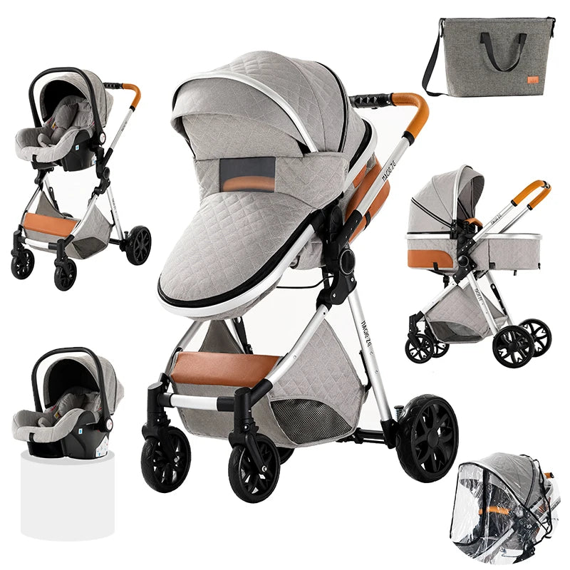 Baby Stroller 3‑in‑1 Lightweight Multifunction Carriage for Newborns