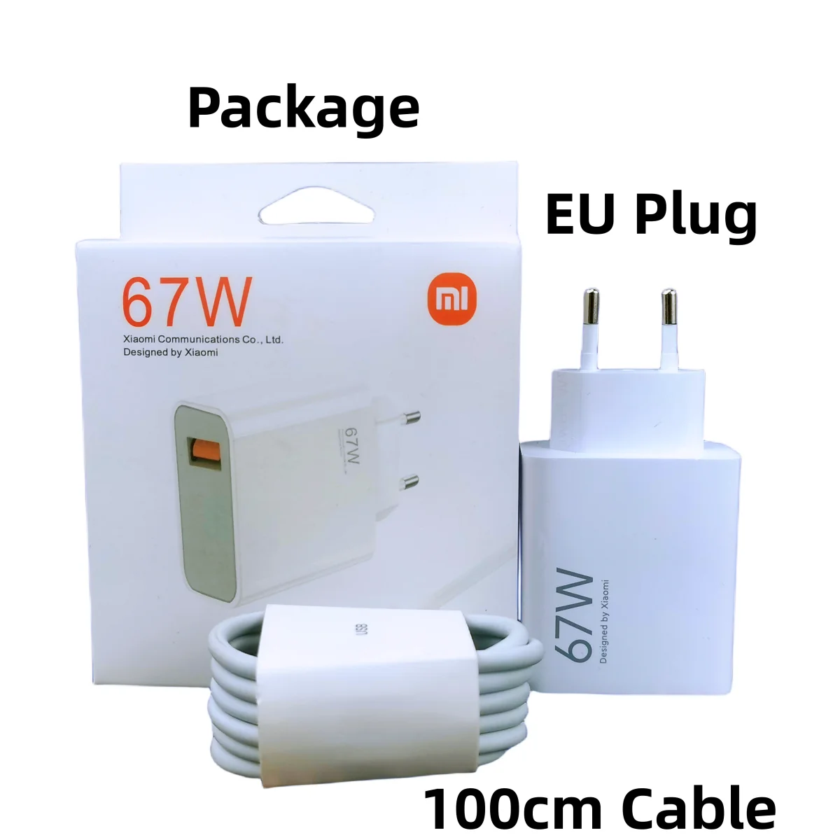 Cargador USB-A EU de 67 W con cable USB-C