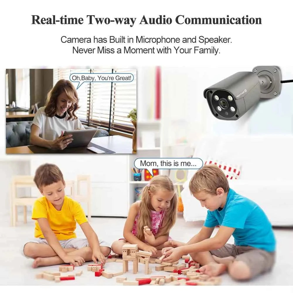 8MP PoE IP Security Camera with AI Human Detection and Two-Way Audio