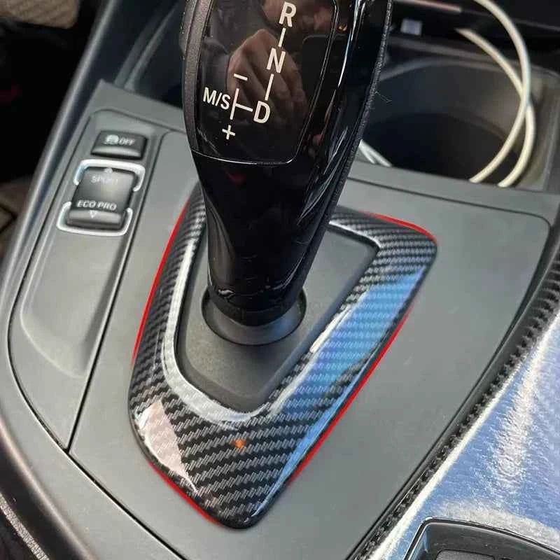 Carbon Fiber Style ABS Center Console Shifter Base Plate for F21 F20 F22 F23 F30 F31 F32 F34 F33 F35 F36