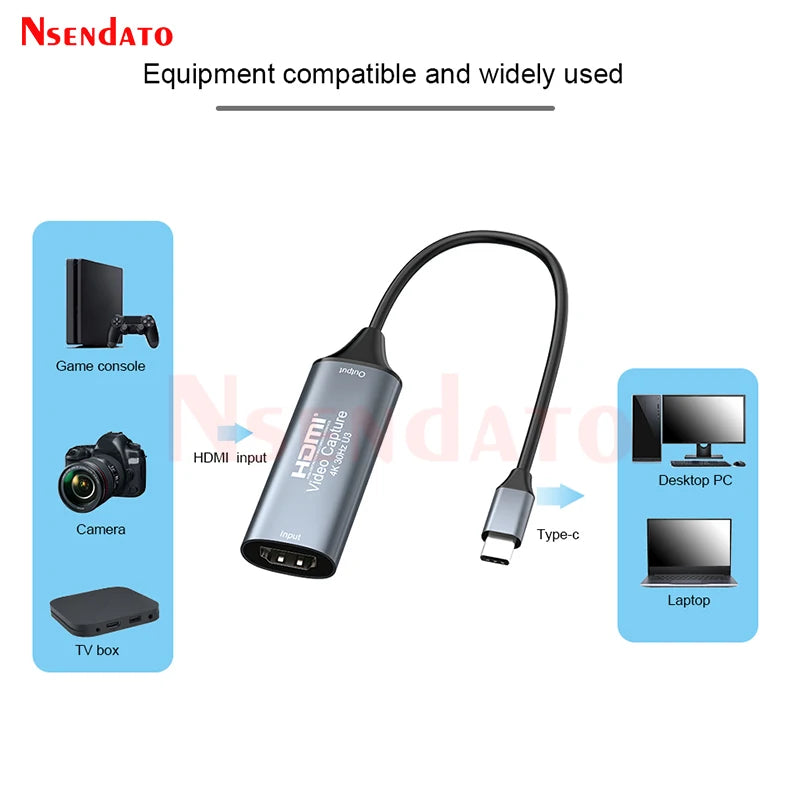 Adaptér pro záznam videa HDMI přes USB-C 2.0