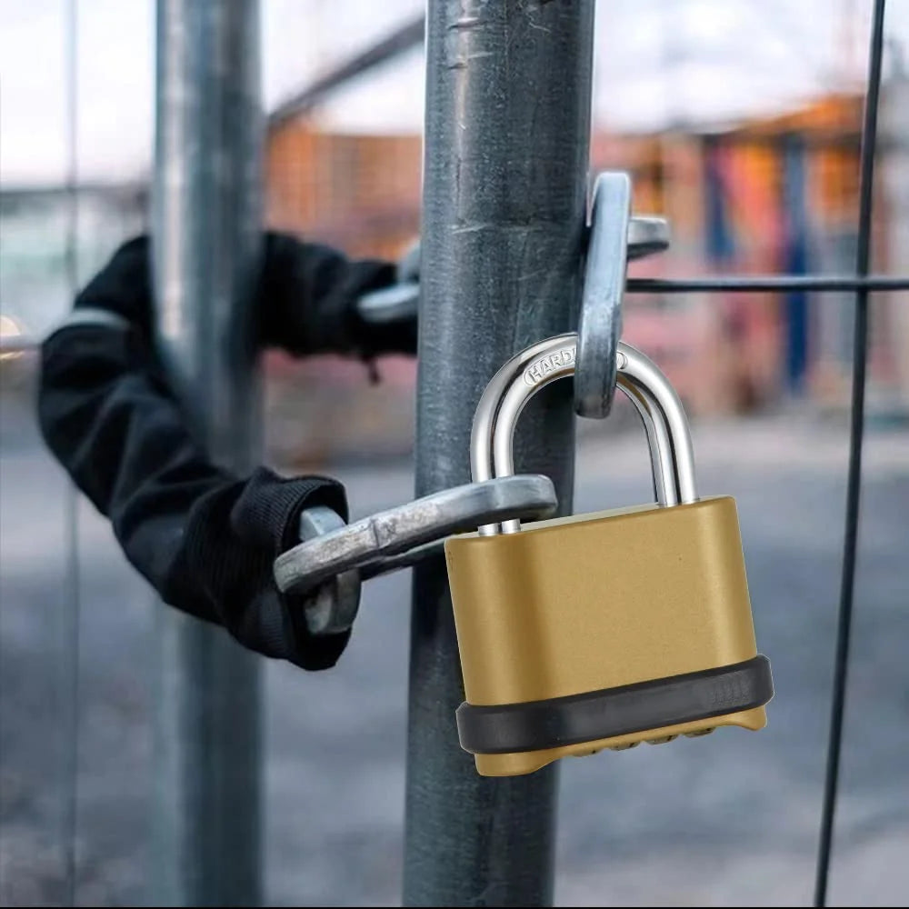 2PCS Waterproof 4-Digit Combination Lock - Durable Zinc Alloy Padlock for Gym Lockers, Toolboxes, Gates & More