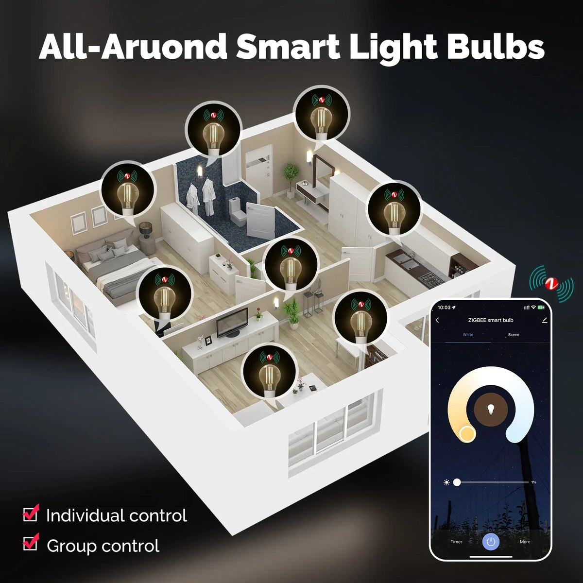 E27 Zigbee Smart Filament Bulb