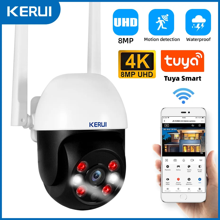 KERUI 5MP Outdoor WiFi Dome Security Camera with Auto Tracking