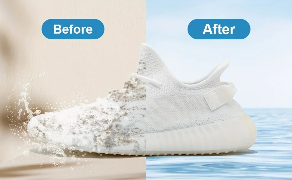 Fluffy Fiber 360° Surround Cleaning Shoe Washing Bag - Reusable Durable Machine-Washable Laundry Bag with Zipper Closure(1pc)