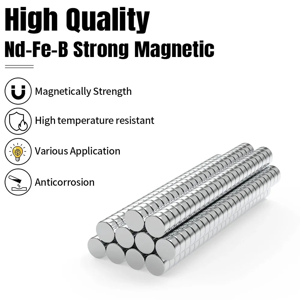 Round Craft Magnets, 4 × 2 mm, 120 Pieces