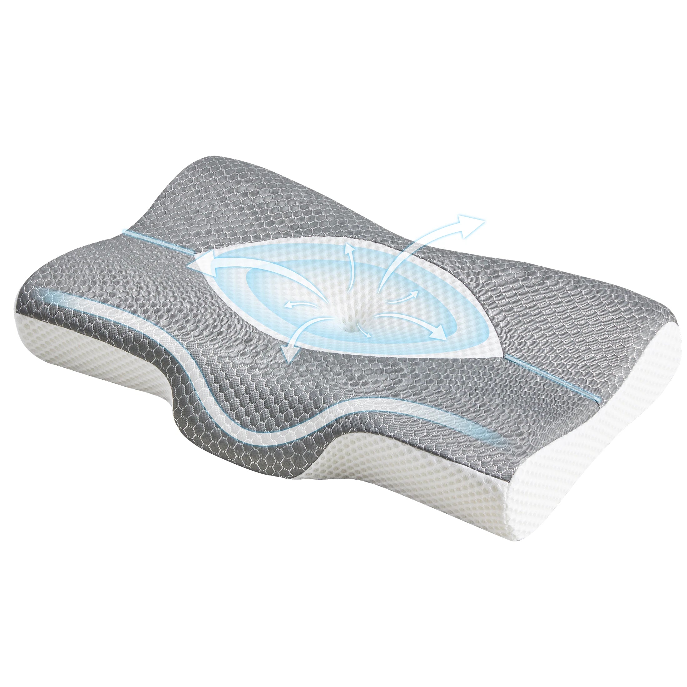 Ergonomic Cervical Memory Foam Pillow with Cooling Cover